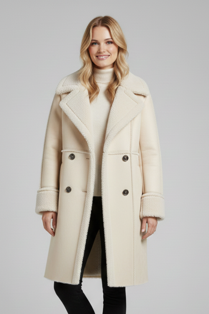 Kore | Women's Long Coat | Lapel Collar & Buttons