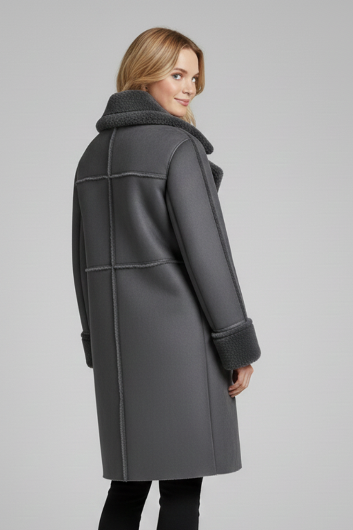 Kore | Women's Long Coat | Lapel Collar & Buttons