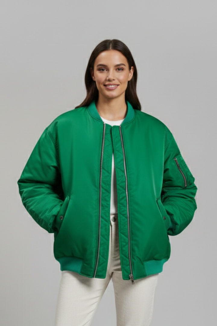 Amymone | Women's Oversized Jacket | Zipper Long Sleeves