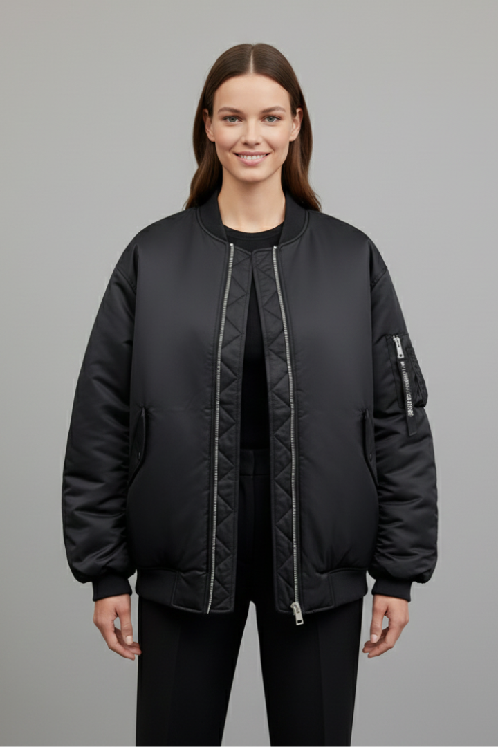 Amymone | Women's Oversized Jacket | Zipper Long Sleeves