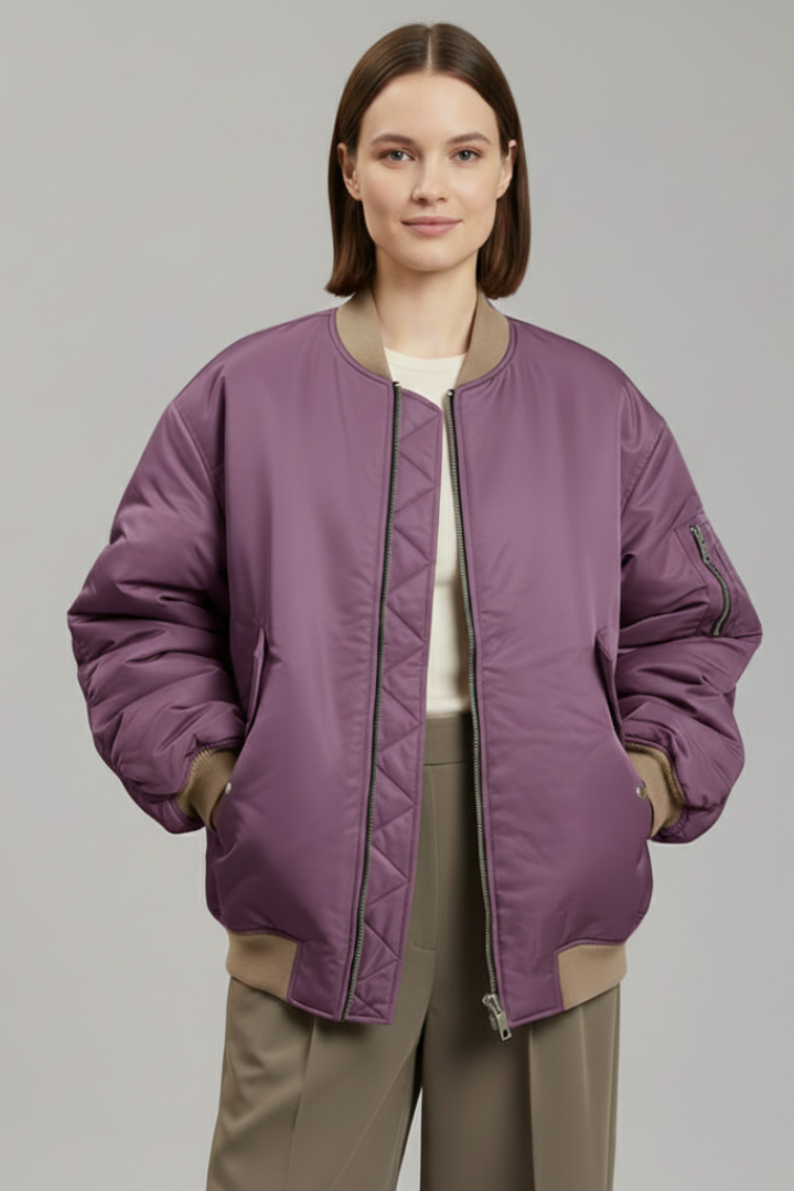 Amymone | Women's Oversized Jacket | Zipper Long Sleeves