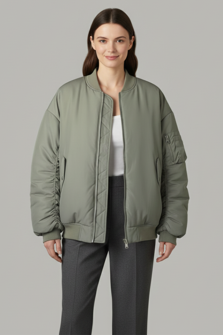 Amymone | Women's Oversized Jacket | Zipper Long Sleeves
