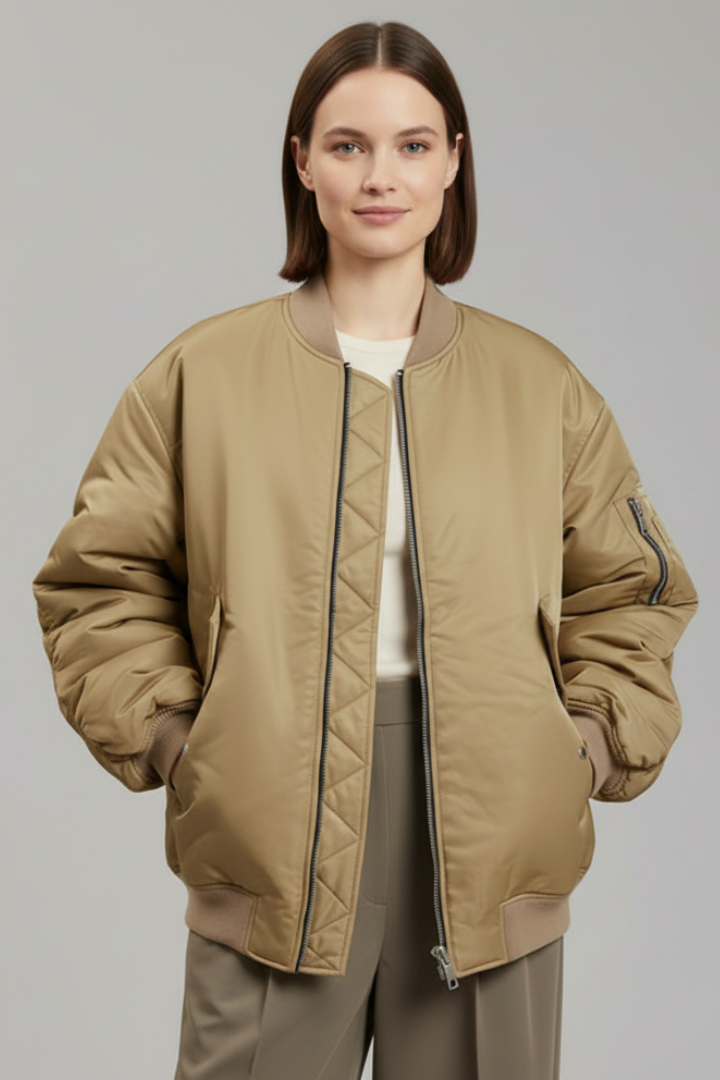 Amymone | Women's Oversized Jacket | Zipper Long Sleeves