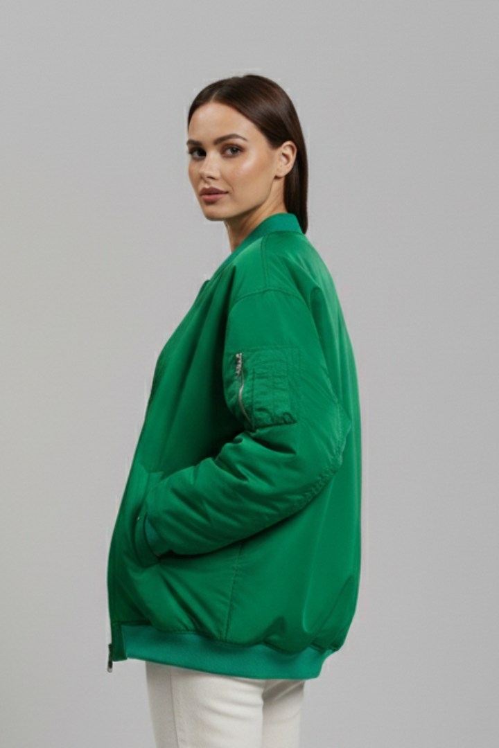 Amymone | Women's Oversized Jacket | Zipper Long Sleeves