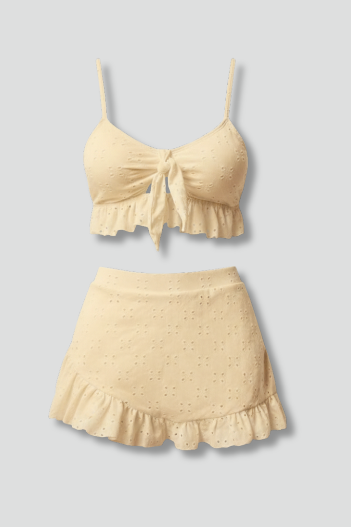 Pala | Women's Bikini Set | Tie Top High Waist Skirt