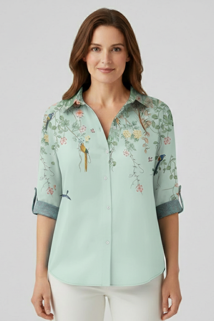 Odette | Women's Blouse | Button Closure Mandala Print