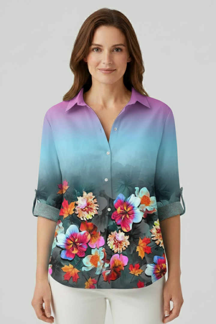 Odette | Women's Blouse | Button Closure Mandala Print