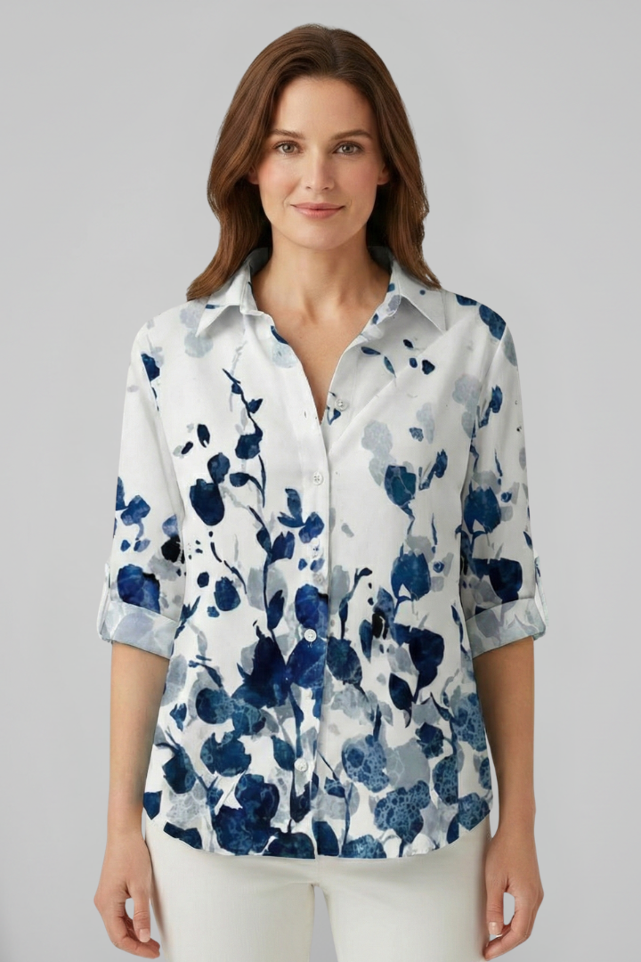 Odette | Women's Blouse | Button Closure Mandala Print