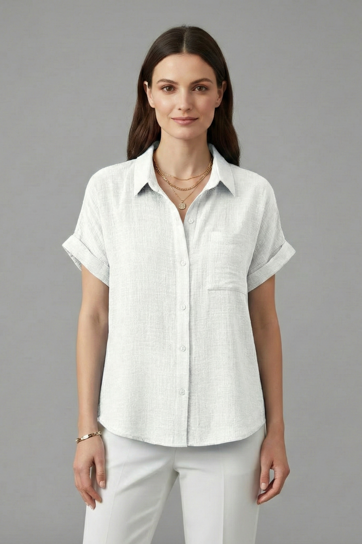 Anwen | Women's Blouse | Collar Short Sleeves