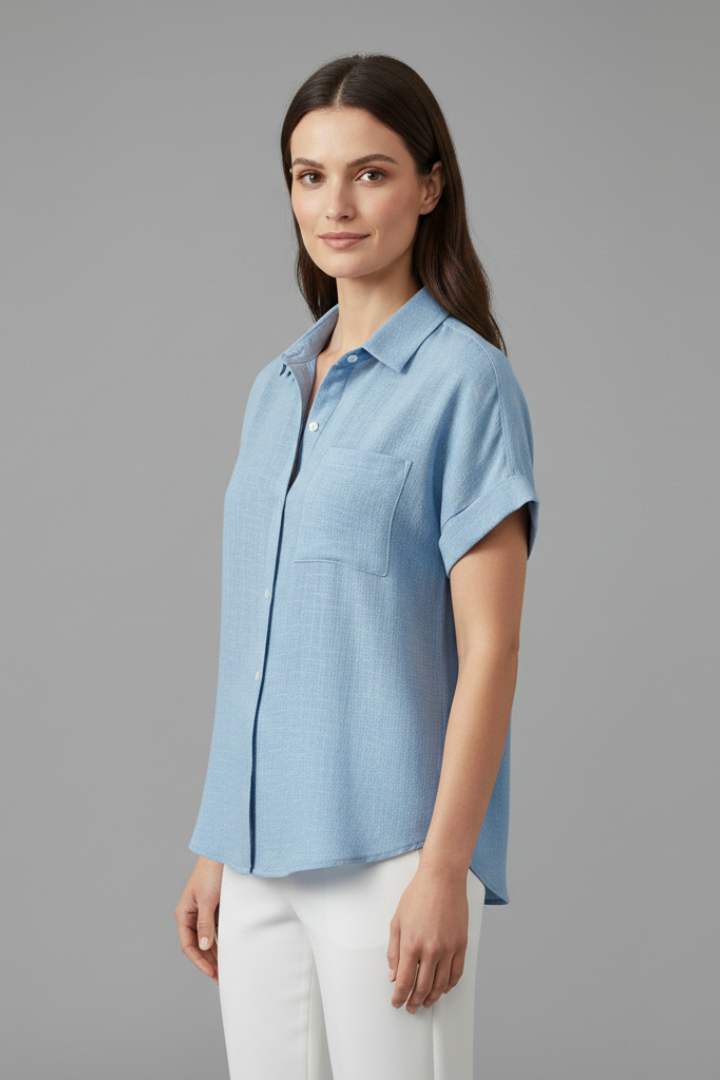 Anwen | Women's Blouse | Collar Short Sleeves