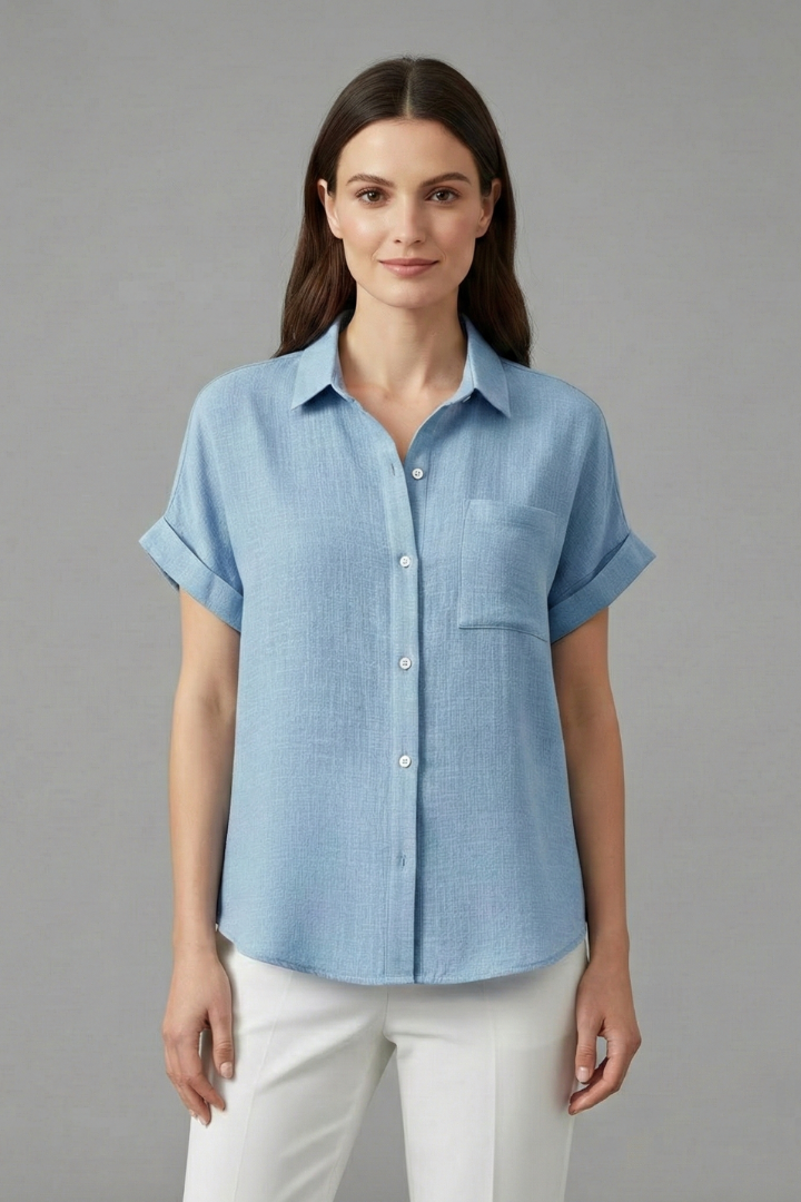 Anwen | Women's Blouse | Collar Short Sleeves