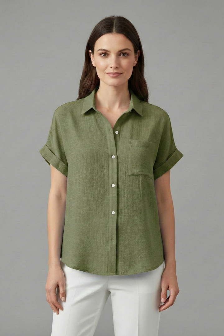 Anwen | Women's Blouse | Collar Short Sleeves