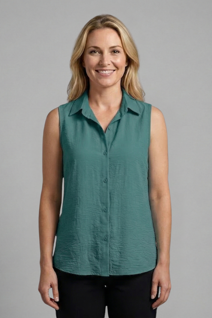 Gwen | Women's Blouse | Collar Sleeveless Cut