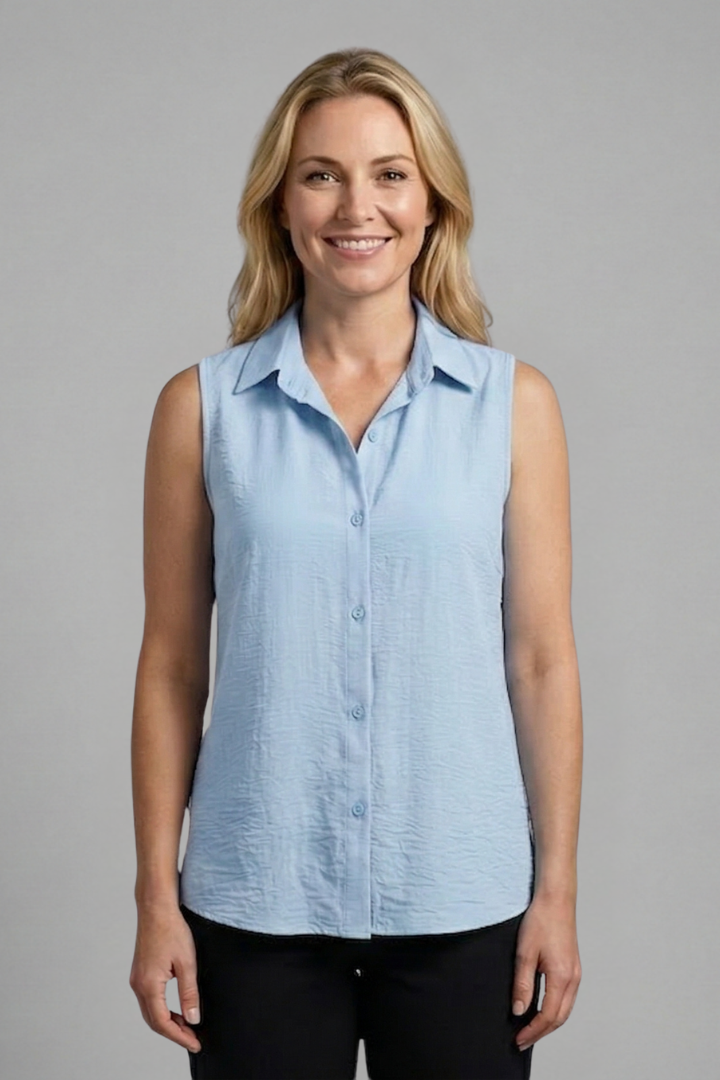 Gwen | Women's Blouse | Collar Sleeveless Cut