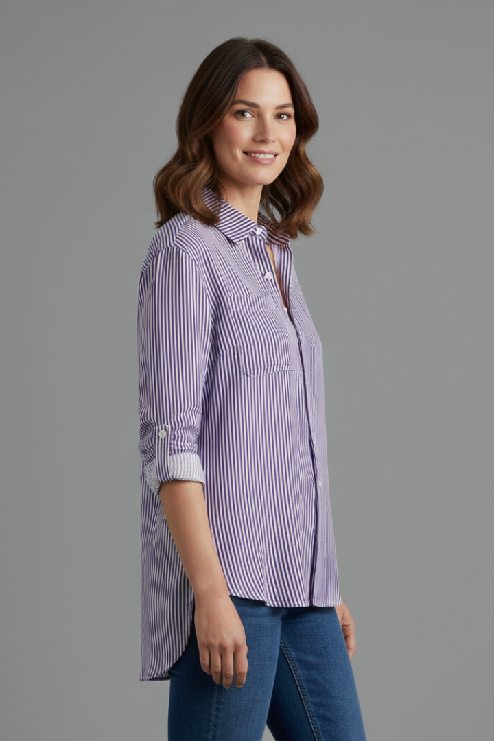 Nerys | Women's Blouse | Collar Stripe Pattern