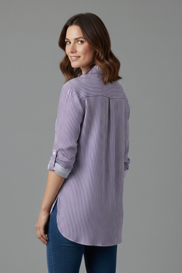 Nerys | Women's Blouse | Collar Stripe Pattern