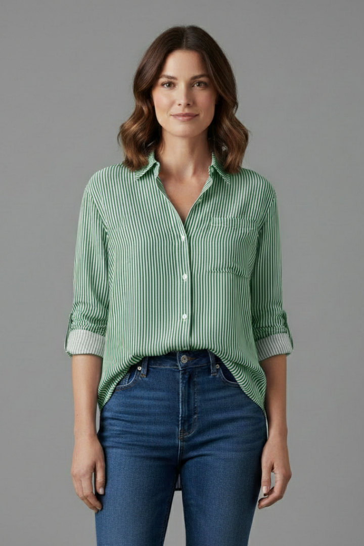 Nerys | Women's Blouse | Collar Stripe Pattern