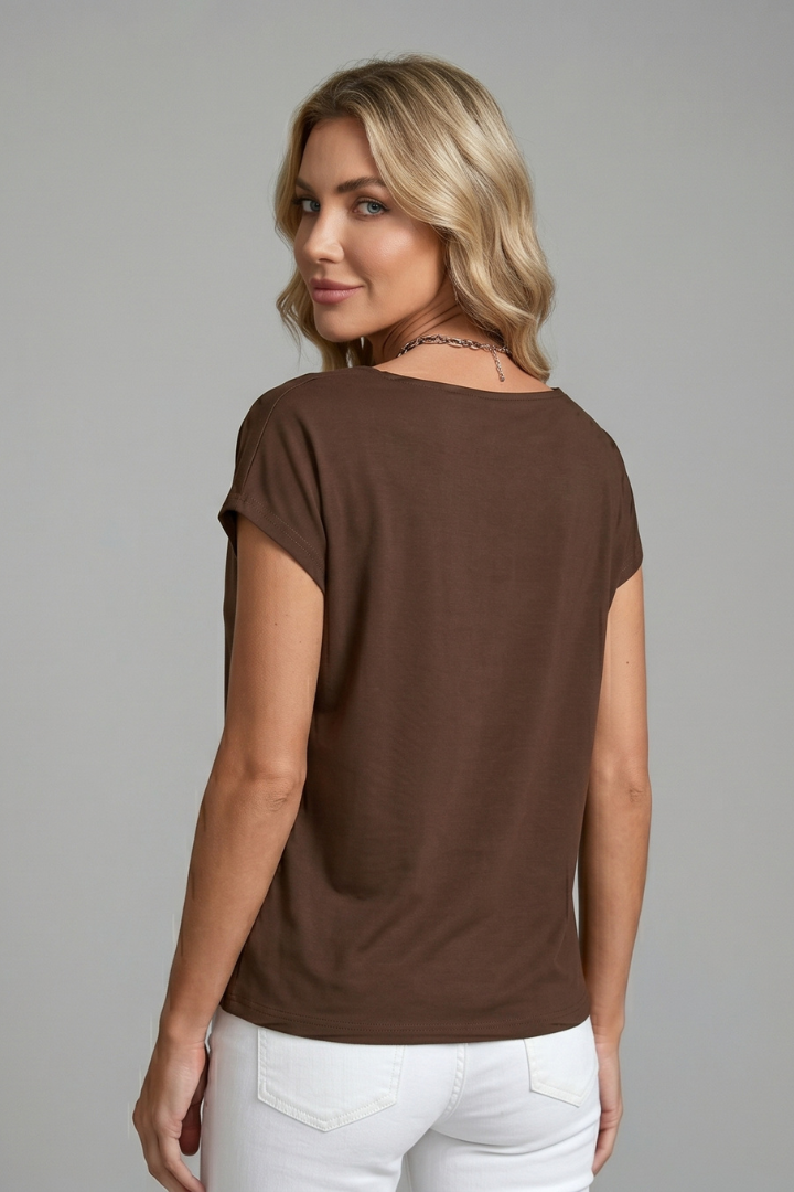 Neva | Women's Blouse | Cowl Neck Draped Front