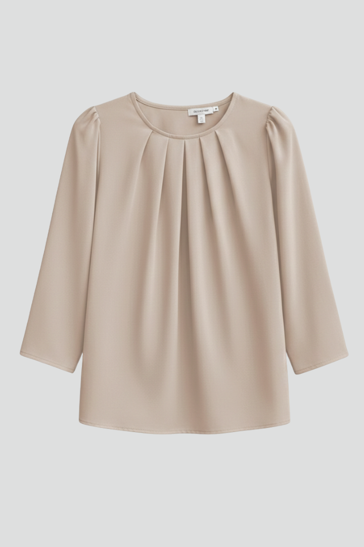 Winona | Women's Blouse | Pleated Front Long Sleeves