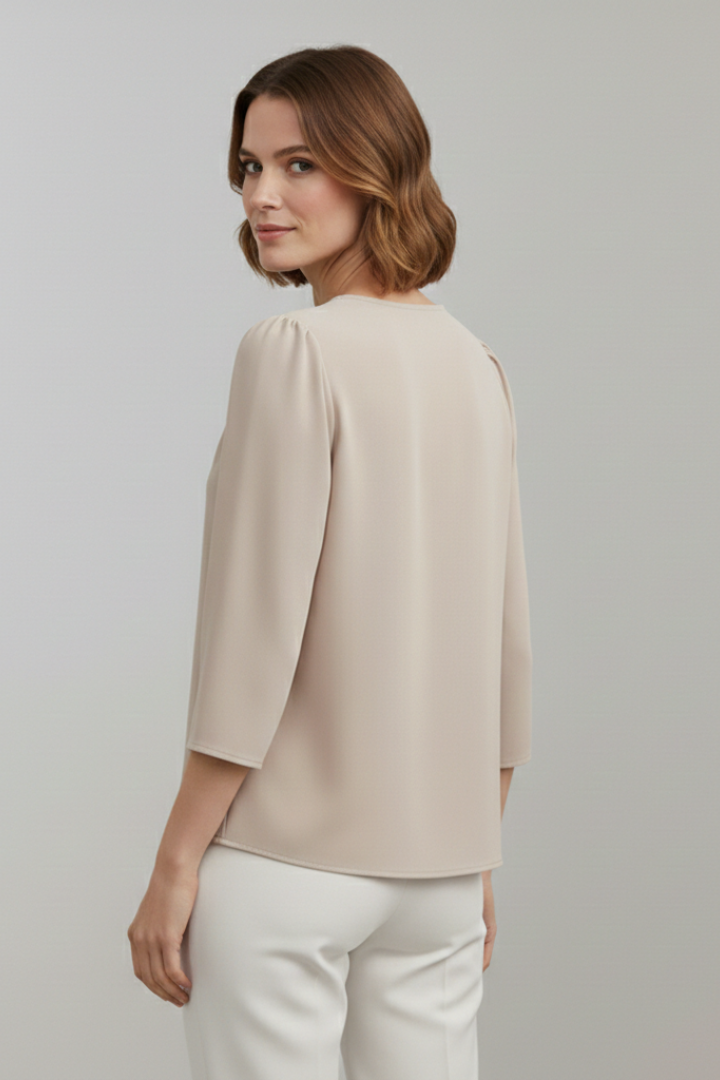 Winona | Women's Blouse | Pleated Front Long Sleeves