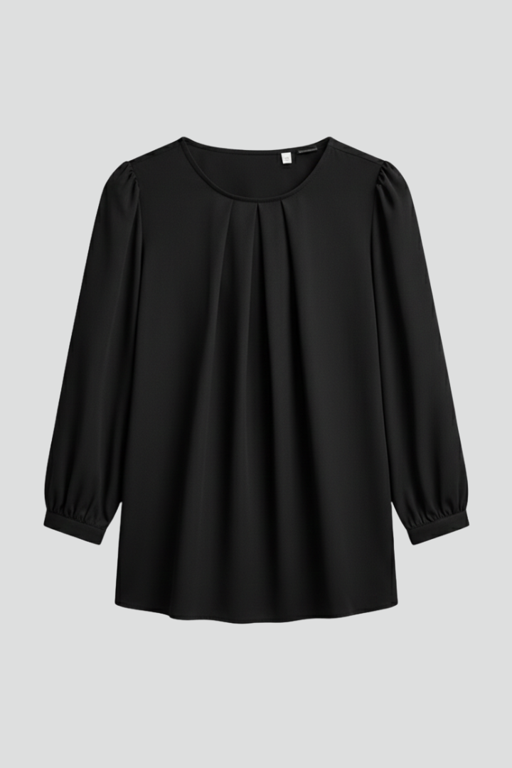 Dara | Women's Blouse | Round Neckline Puff Sleeves