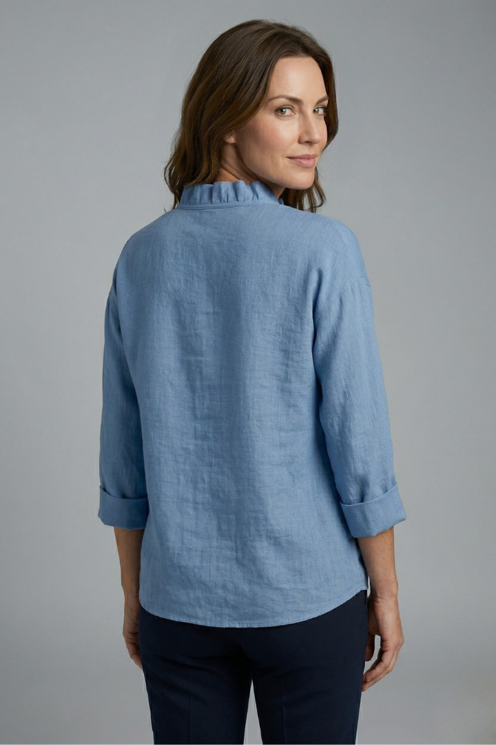Wendel | Women's Blouse | Ruffle Neckline Long Sleeves