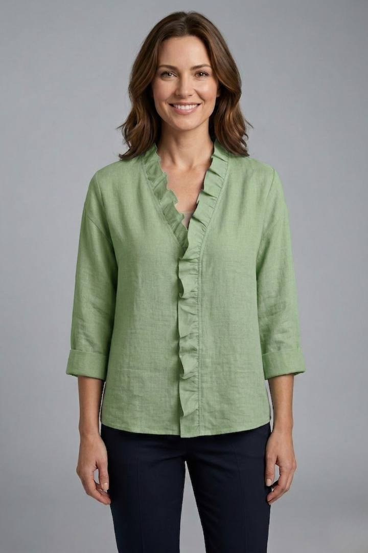 Wendel | Women's Blouse | Ruffle Neckline Long Sleeves