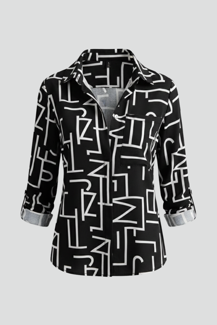Caelia | Women's Blouse | V-Neck Long Sleeves Relaxed
