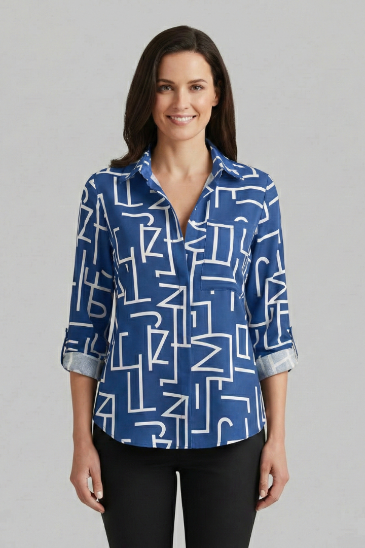 Caelia | Women's Blouse | V-Neck Long Sleeves Relaxed