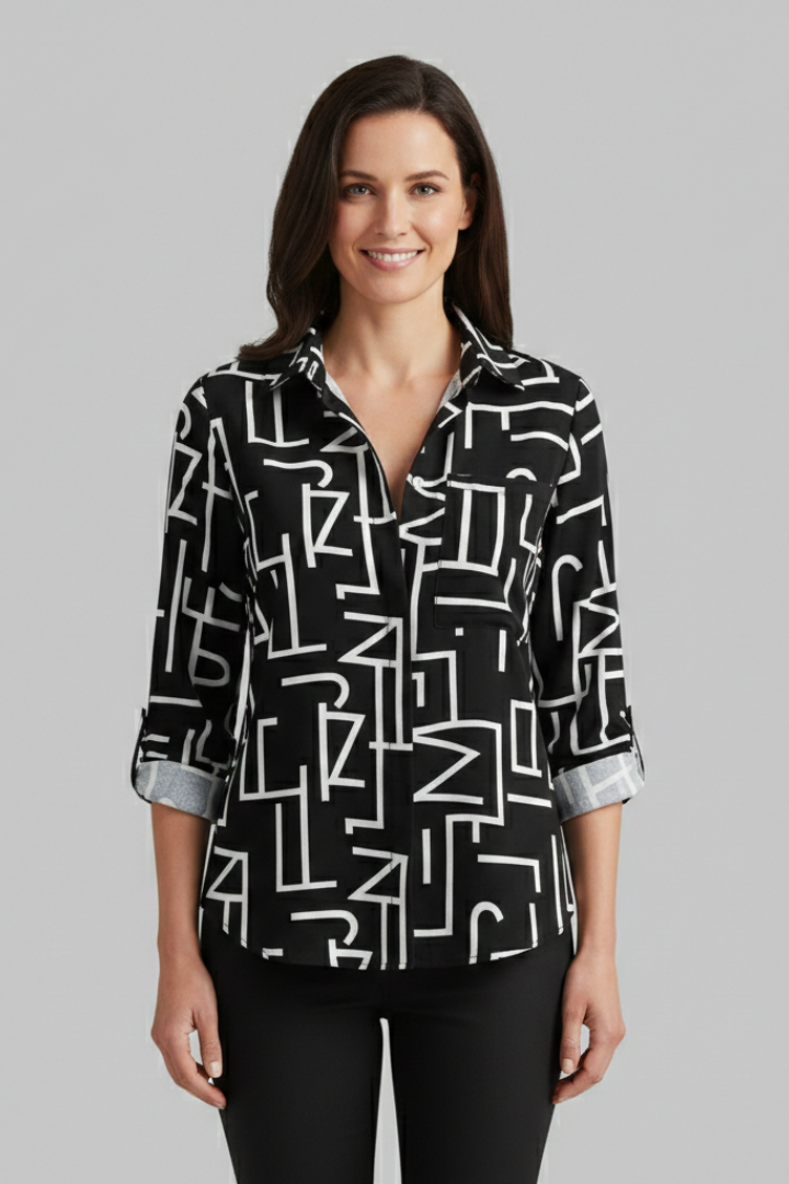 Caelia | Women's Blouse | V-Neck Long Sleeves Relaxed