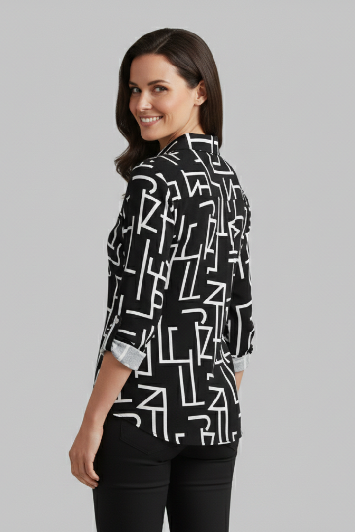 Caelia | Women's Blouse | V-Neck Long Sleeves Relaxed