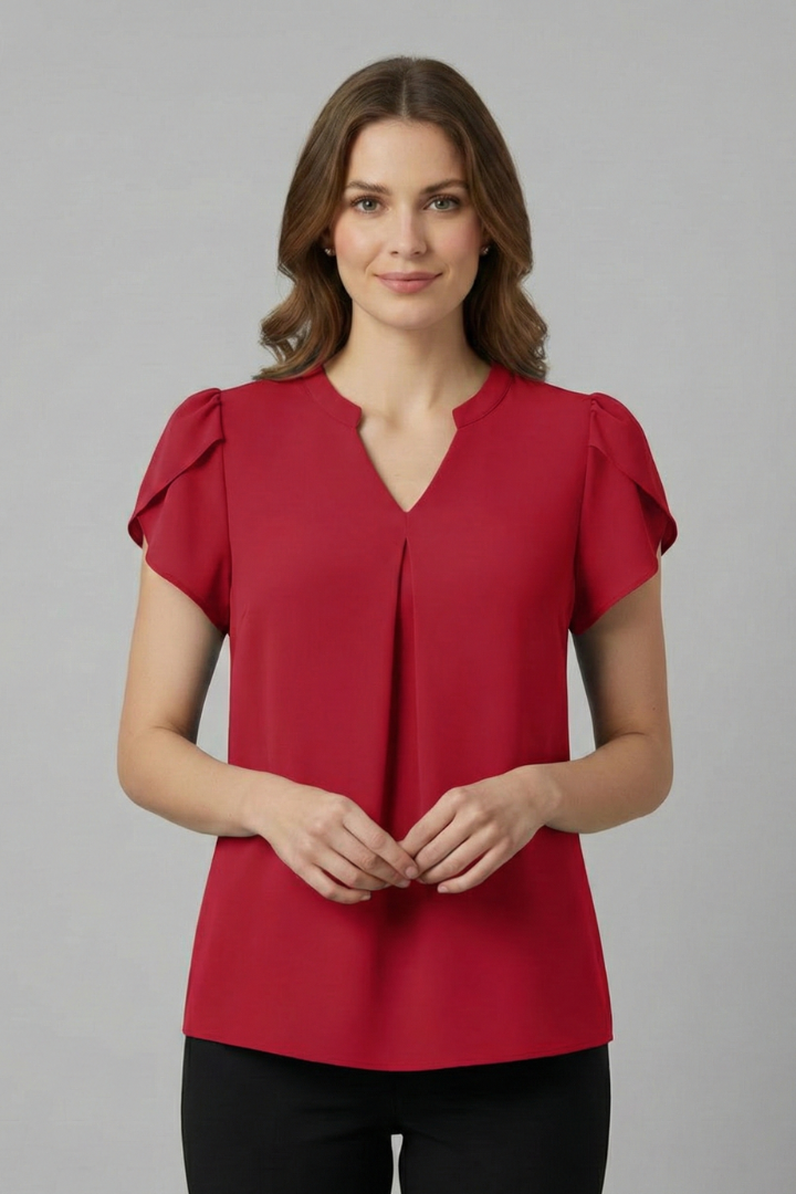 Ffion | Women's Blouse | V-Neck Short Sleeves Light