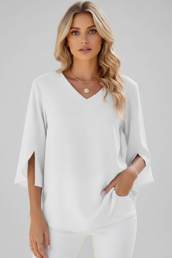 Mette | Women's Blouse | V-Neck Short Sleeves