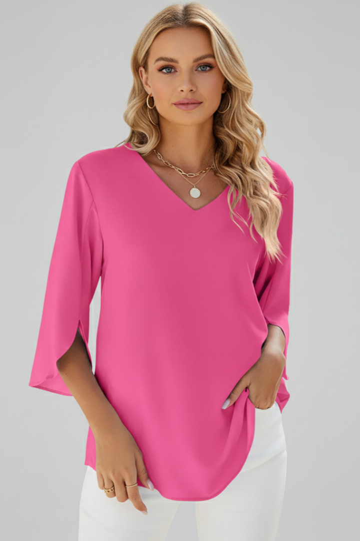 Mette | Women's Blouse | V-Neck Short Sleeves
