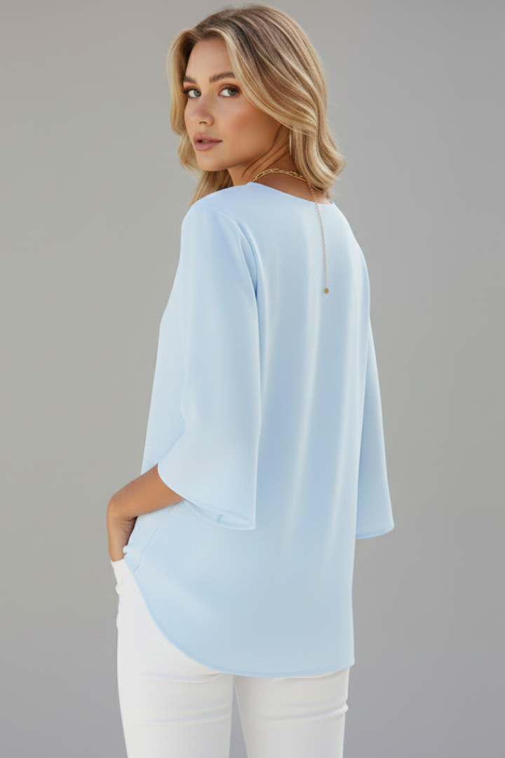 Mette | Women's Blouse | V-Neck Short Sleeves