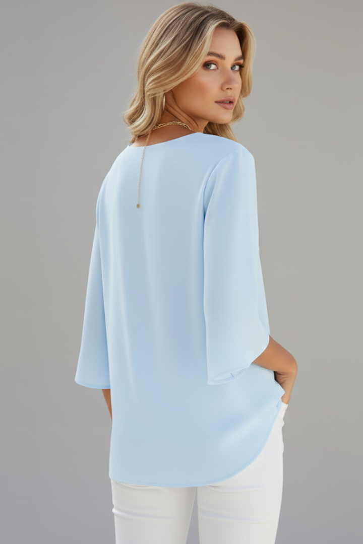 Mette | Women's Blouse | V-Neck Short Sleeves