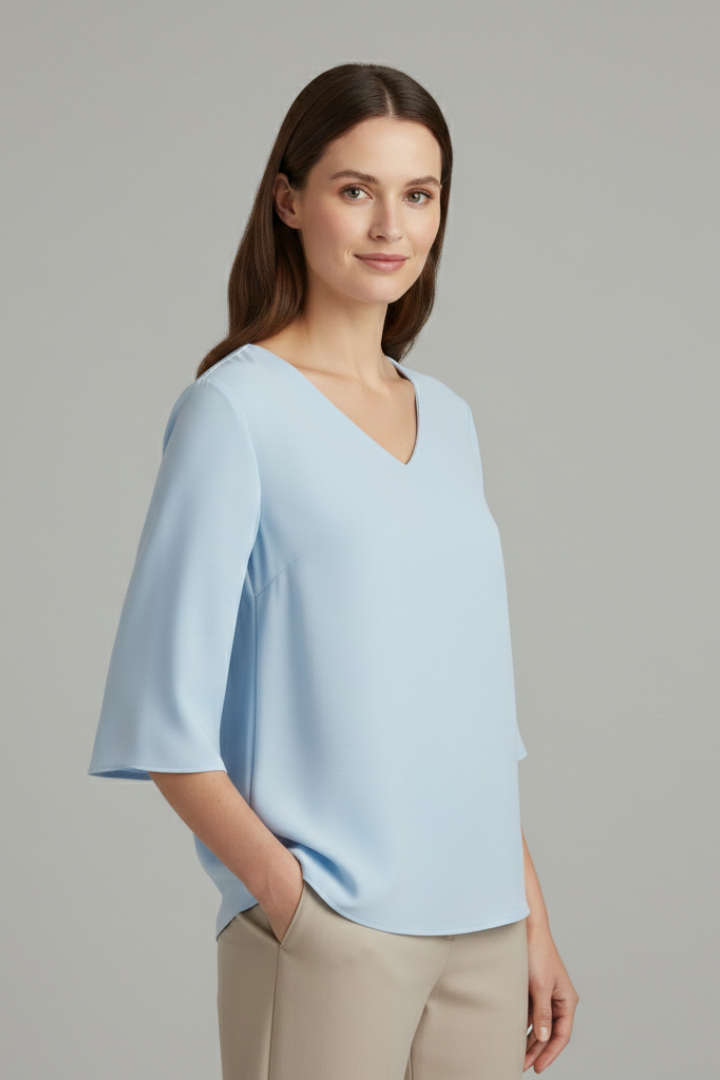 Klara | Women's Blouse | V-Neck Three-Quarter Sleeves