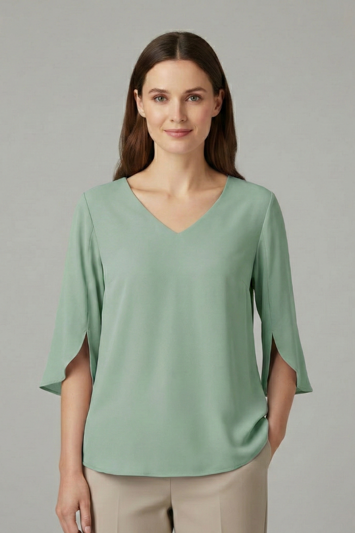 Klara | Women's Blouse | V-Neck Three-Quarter Sleeves