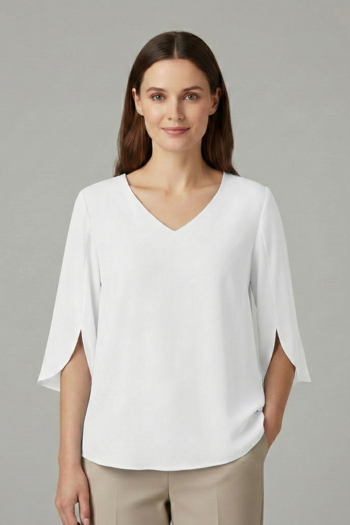 Klara | Women's Blouse | V-Neck Three-Quarter Sleeves