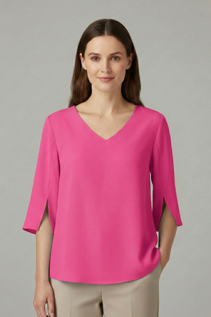Klara | Women's Blouse | V-Neck Three-Quarter Sleeves