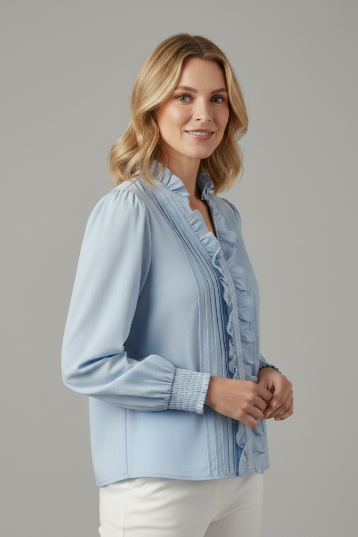 Lotte | Women's Blouse | V-Neckline Ruffle Trim