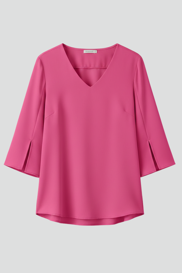 Celia | Women's Blouse | V-Neckline Short Sleeves