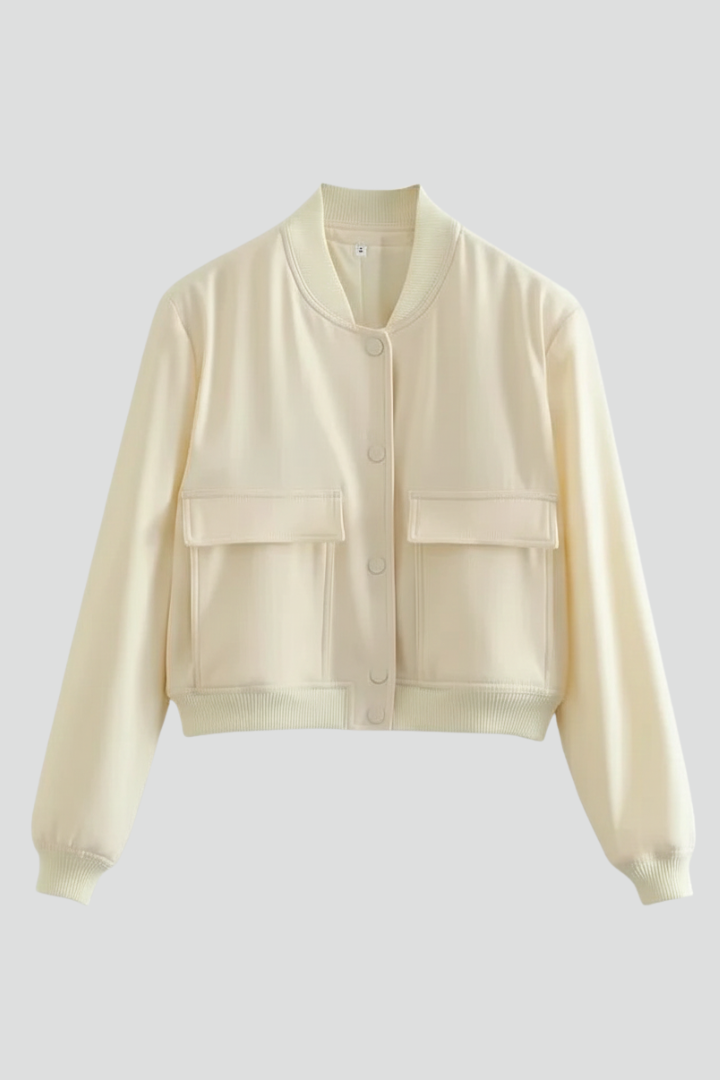 Priscilla | Women's Bomber Jacket | Baseball Collar Snap