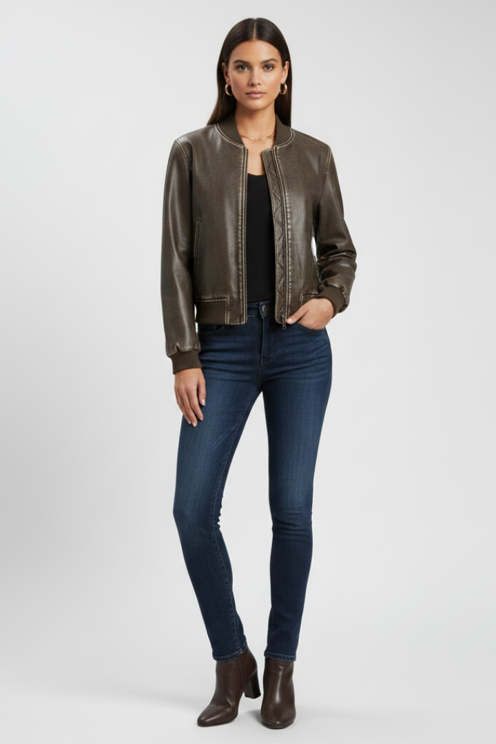 Alkmene | Women's Bomber Jacket | Collared Woven Surface