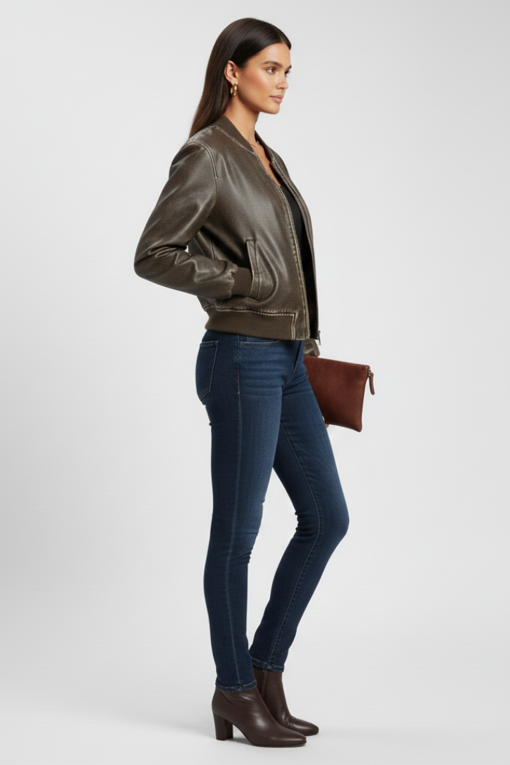 Alkmene | Women's Bomber Jacket | Collared Woven Surface