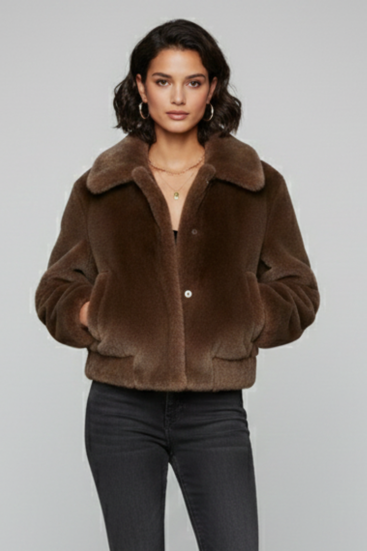 Kleodora | Women's Bomber Jacket | Faux Fur & Pockets
