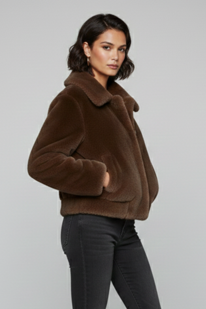 Kleodora | Women's Bomber Jacket | Faux Fur & Pockets