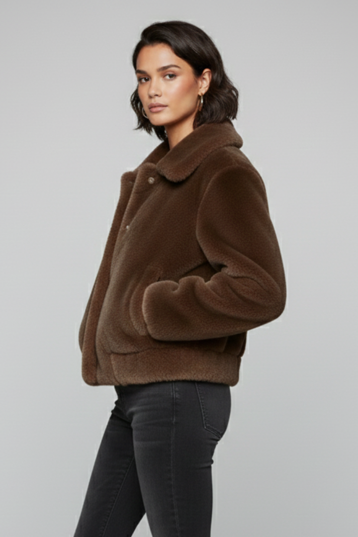 Kleodora | Women's Bomber Jacket | Faux Fur & Pockets