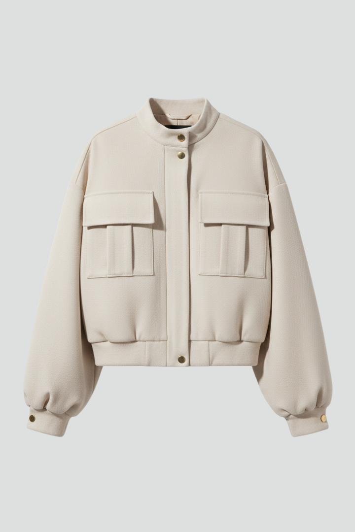 Thetis | Women's Bomber Jacket | Front Zip & Pockets