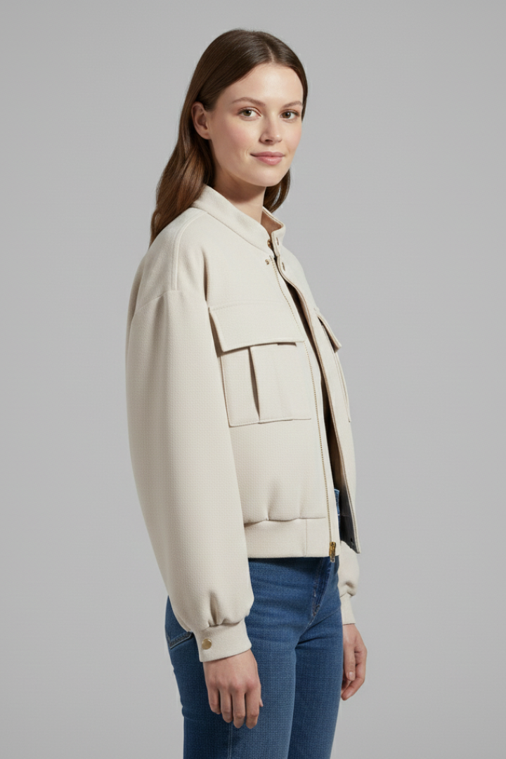 Thetis | Women's Bomber Jacket | Front Zip & Pockets